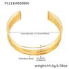 Collar Pulsera Anillo de Acero Inoxidable Exagerado Bañado en Oro de 18 Quilates Real Envuelta a Mano Cepillada Estilo Europeo y Americano Set de Joyería