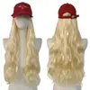Peluca de comercio exterior TEMU, gorra de béisbol colorida y ondulada, sombrero popular para uso diario con cabello largo y rizado, en stock desde la fábrica