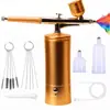 Dispositivo de Injeção de Oxigênio Hidratante de Beleza Elétrico, Aerógrafo para Esmalte, Pistola de Spray para Gradiente de Nail Art, Pistola de Spray para Confeitaria, Caneta de Spray Colorida para Miniaturas