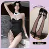 Uniforme erótico tentação couro patente suspensório de alta qualidade coelhinha sexualmente sugestiva interesse sexual lingerie saia de couro jovem mulher balada paixão