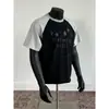 Camiseta de Manga Corta con Estampado de Estrellas Lavada Estilo Americano Vintage para Hombre y Mujer, Top Raglán de Gama Alta, Camisa de Media Manga con Cuello Redondo de Moda para Parejas