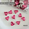 Cristal de vidrio de color rojo rosa con fondo puntiagudo, adornos para taladro de uñas, decoración para uñas de celebridad de internet, súper brillante, uñas de boda, sensación de alta gama, uñas postizas, taladros para uñas