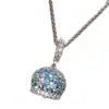 Collar de Campana Doble Cara con Diseño de Estrella de Lujo Ligero de Nicho de Gama Alta Azul con Colgante de Diseñador, Cadena para Clavícula de Temperamento Exquisito y Dulce