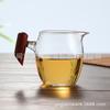Copa de justicia de vidrio resistente al calor, copa de justicia de flor de ciruelo dorada, copa masculina lateral con mango de madera, copa de justicia engrosada, juego de té kung fu, taza de té dorada y plateada, flor