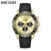 Reloj Megir de cuarzo, cronógrafo multifuncional, deportivo, resistente al agua, para hombre, 8104 de silicona.