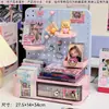 Caja de Almacenamiento para Tablero Perforado de Color Rosa y Azul Contrastante Soporte para Tarjetas Pequeñas para Cazadores de Estrellas Estante de Exhibición Escritorio de Estudiante Portalápices de Oficina