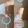 Pulseira Passo a Passo Vidro Imitação Jade Pulseira Sino Rosa Silvestre Acessórios Antigos Livrinho Vermelho Proibido Namorada Mesmo Estilo