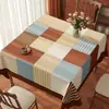 Toalha de Mesa Quadrada Estilo Americano, Impermeável, à Prova de Óleo, Lavável, Capa de Mesa de Jantar em PVC, Capa Pequena para Mesa Quadrada, Pano para Mesa de Centro com Ambiente