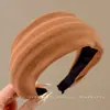Diadema estilo influencer de color café, alta, de ala ancha, para mujer, adecuada para uso diario, antideslizante, para lavarse la cara, sujetar el cabello, accesorio para el cabello