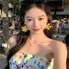 Pendientes Bohemios de Girasol Amarillo para Mujer Pendientes Exagerados de Nicho de Gama Alta Pendientes para Fotos de Vacaciones en la Costa