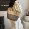 Bolso de Mujer Gran Capacidad Bolso de Paja Bolso Tote de Hombro de Moda Verano para Mujer Tejido Vacaciones en la Playa Bolso de Playa