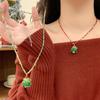 Regalo de Navidad exquisito collar de árbol de Navidad hecho a mano con cuentas cadena de cuentas brillantes para niños accesorios colgantes