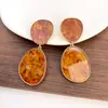 Pendientes Transfronterizos Retro Europeos y Americanos Simples Exagerados Coloridos Pendientes Ovalados de Imitación de Nácar Accesorios de Pendientes Metálicos de Estilo Callejero para Mujer