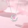 Pulsera original Yu You Love para mujer plata de ley 925 corazón de niña amor rosa circonita pluma luna joyería estilo ins