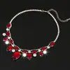 Estilo Red Court de Industria Pesada Collar con Borla de Gota de Agua Juego de Pendientes para Mujer Nicho Lujo Ligero Cadena para Clavícula de Vestido de Gama Alta