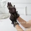Guantes de Malla Delgada para Mujer Huecos Verano Sexy Encaje Elástico Negro Cheongsam Noche Show de Baile Shanghái