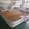 Amazon Plataforma Flotante Inflable Muelle Flotante Drenaje Esterilla de Yoga Plataforma de Descanso en el Agua Plataforma Flotante Cojín de Aire Cepillado