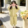 Conjunto de Tres Piezas de Terciopelo Plus para Otoño/Invierno Infantil 2026 Estilo Nuevo Muy Elegante Cálido Estilo Coreano para Niñas Bebé Ropa de Invierno Ropa Infantil