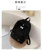 Mochila escolar estilo preppy coreano de gran capacidad, mochila de pana, mochila para estudiantes de primaria y secundaria, mochila femenina para ocio al aire libre