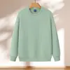 Moletom Chinês de Algodão Masculino Ombro a Ombro Gola Redonda Base Solta Casual Camisa de Base Cor Lisa Simples Peça Externa Moletom de Manga Longa