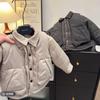Conjunto de Dos Piezas de Chaleco de Algodón de Invierno para Niños Abrigo de Invierno Versátil y Elegante Traje de Parte Superior Versátil Solapa Niños Moderno