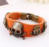 Pulsera al por mayor europea y americana nueva hebilla de par pulsera de cuero punk transfronteriza retro pulsera de piel de vaca joyería punk