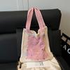 Bolsa de Punto Calado de Gran Capacidad para Comercio Exterior para Mujer 2025 Nueva Primavera y Verano Estilo Relajado Bolso de Hombro Vacaciones Junto al Mar Agua Playa