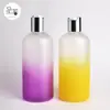 Design Novo Transfronteiriço Cor Gradiente Garrafa de Shampoo com Bomba de Pressão Alto Valor Garrafa com Bomba de Pressão 500ml Plástico para Cuidados
