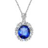 Colar S925 Prata Esterlina Pomba Verde Nano Safira Vermelha Pingente Totalmente Diamantado Feminino Moda Elegante em estoque