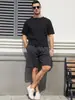260g Transfronterizos de Peso Pesado Lavados Vintage para Hombre Verano Pantalones Cortos Algodón Puro Batik Lavado Ácido Holgados Estilo Retro Americano