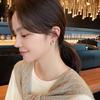 Pendientes de Tuerca de Moda para Mujer con Círculo Geométrico Aguja de Plata S925 Flor Corea del Sur Perla Elegante Celebridad de Internet Pequeños Combinables