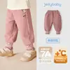 [Infravermelho Distante Antibacteriano] Calça Outono e Inverno para Meninas Calça Casual Infantil para Uso Externo Calça Jogger para Crianças Pequenas Calça Longa de Bebê com Forro de Fleece