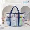 Nova Bolsa de Natação de Grande Capacidade para Mulheres, Bolsa de Lavar de Rede, Bolsa de Praia, Bolsa Essencial de Viagem ao Ar Livre em Patchwork para Armazenamento de Cosméticos
