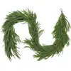 Navidad Artificial Nuofuke Goma Suave Hoja de Pino Decoración para Colgar en la Puerta del Hogar Planta Verde Colgante Anillo de Ratán Corona de Navidad Colgante de Pared