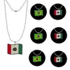 Serie de Banderas Extranjeras Collar de Bolas Redondas Pequeñas temu Cadena para Clavícula de Bolas Redondas Collar con Temperamento Todo-partido Collar de Estilo Simple