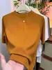 Top interior de manga tres cuartos de color albaricoque para mujer, superventas de otoño 2024, versátil, adelgazante y rejuvenecedor, con cuello semi-alto y mangas de tres cuartos