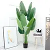Maceta de planta verde artificial Decoración de plátano de planta artificial nórdica hoja de tortuga estilo ins sala de estar decoración interior grande