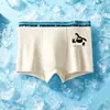 Ropa interior para niños, Malla de seda helada, Estilo de verano delgado, Transpirable, Estampado de dibujos animados, Calzoncillos bóxer para niños medianos y grandes, Boxer para estudiantes