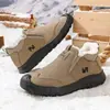 Nuevos Zapatos de Algodón de Invierno para Hombre Botines Cortos Cálidos con Felpa y Algodón Suela Gruesa Cómodos Botas de Nieve Cómodas Versátiles Botas de Algodón