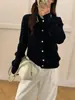 [Oferta especial por tiempo limitado] Cárdigan de punto trenzado 100% lana merino, suéter polo de bloques de color estilo preppy