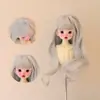 Peluca BJD Escala 1/3 1/4 1/6 Cabello Largo Rizado de Seda Suave de Colores con Flequillo para Muñeca Sd Estilismo y Vestir