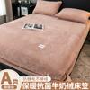 Capa de Cama de Veludo Leite Cobertor de Cama Forrado com Lã de Inverno Capa Protetora de Colchão Espessa de Veludo Coral Conjunto de Cama Antiderrapante Novo 2025