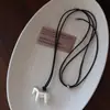 2026 Nueva Moda Coreana Otoño e Invierno Collar Cepillado de Poni para Hombres y Mujeres Simple Elegante Cadena Larga para Suéter con Colgante