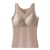 Chaleco térmico de seda transfronterizo para mujer en otoño e invierno, con almohadillas en el pecho, forro polar, engrosado, ropa interior de capa base sin costuras