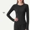 Ropa Ajustada de Pilates Yoga Manga Larga Elástica Yoga Manga Larga Corte Entallado Transpirable Negro Top Deportivo Mujer Fitness Otoño