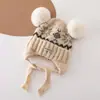Chapéus Infantis, Chapéus de Lã de Inverno, Modernos e Versáteis, Chapéus de Tricô Espessos e Quentes com Proteção para Orelhas para Meninos e Meninas, Gorros