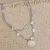 Colar de Conchas com Contas "Menina da Concha Jangada Sinal de Menta" Estilo Ilha de Verão Acessório para Férias na Praia para Mulheres