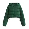 Otoño e Invierno 2024 Europeo y Americano Aliexpress Transfronterizo Sudaderas Cortas de Algodón Relleno a Mano Ropa de Abrigo de Invierno para Mujer Chaqueta Ropa de Abrigo de Algodón