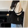 2025 Nuevo Bolso Tote Otoño e Invierno Gran Capacidad Color Sólido Pana Bolso de Hombro Casual Versátil Bolso de Mano para Viajes