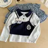 Conjunto de Duas Peças Primavera para Bebê Menina Ningli, Uniforme de Policial Coelho para Meninas, Novo Top Judy Primavera 26 e Saia Bolo
